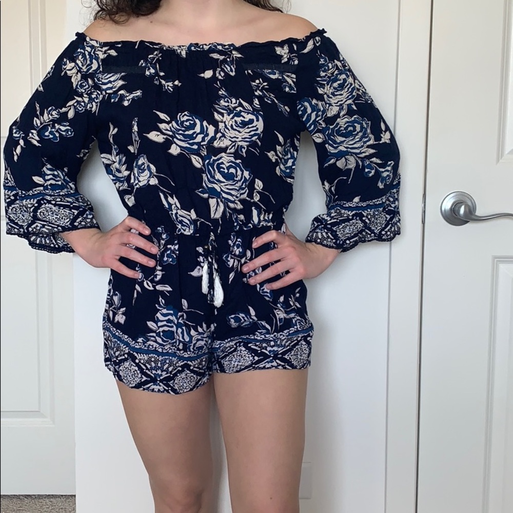 Long sleeve floral romper